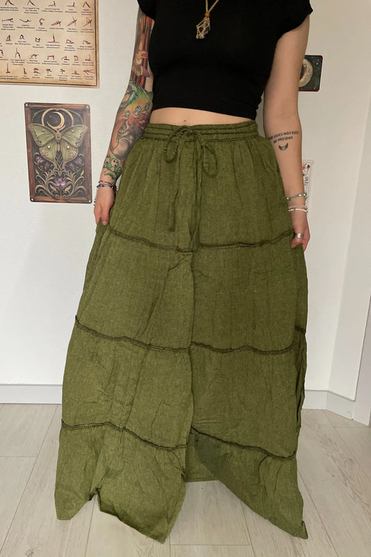 SKARTA︱ Jupe bohème  fluide à plusieurs niveaux en coton