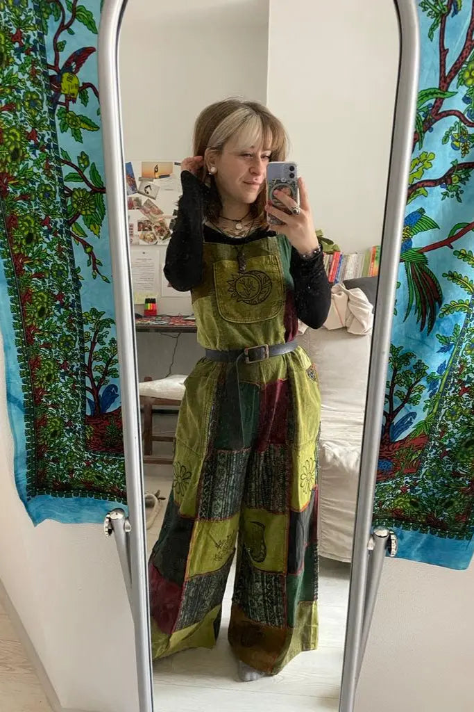 SHUVA︱Salopette en patchwork bohème avec poche