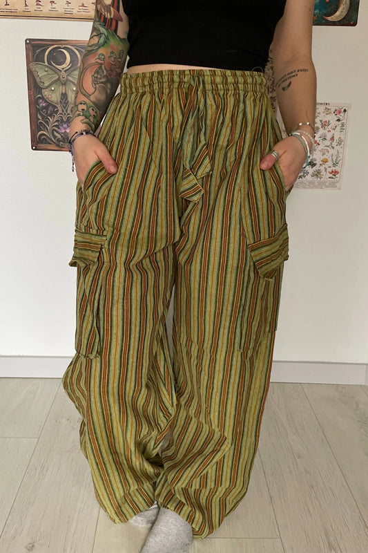 TALA︱Pantalon cargo unisexe en coton multicolore