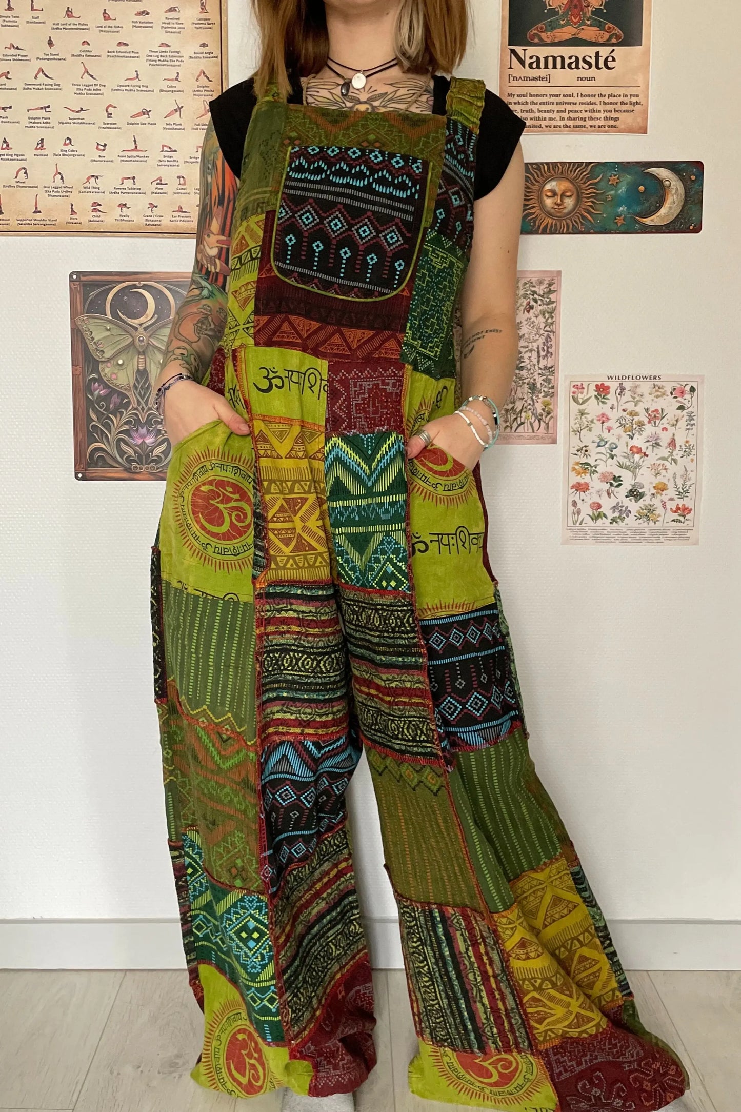 HUNCHA︱Salopette patchwork en coton