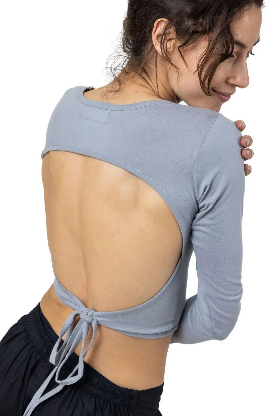 BHIYORK︱Crop top manches longues dos nu en coton