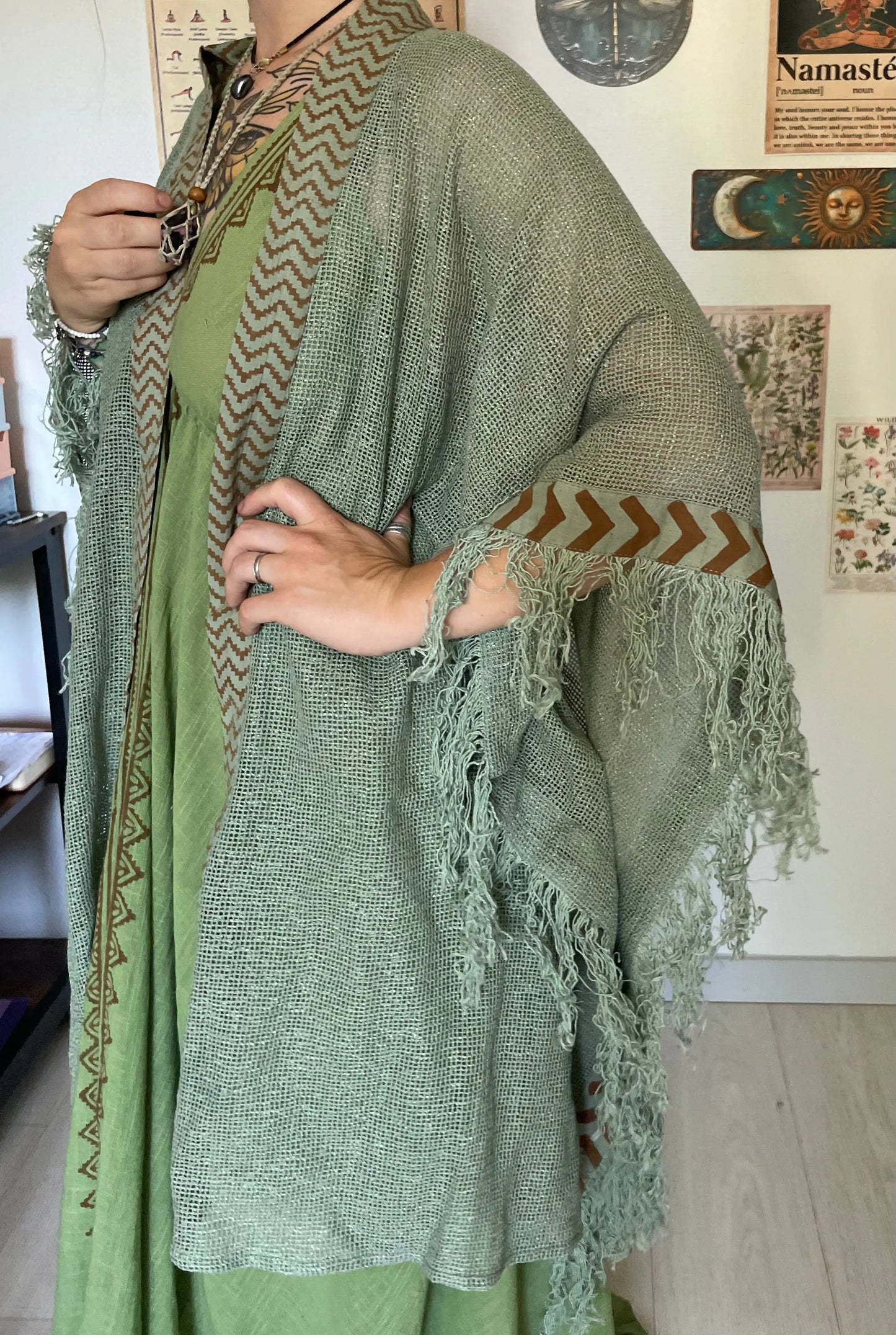 Kimono à franges 100% coton Yogiâme