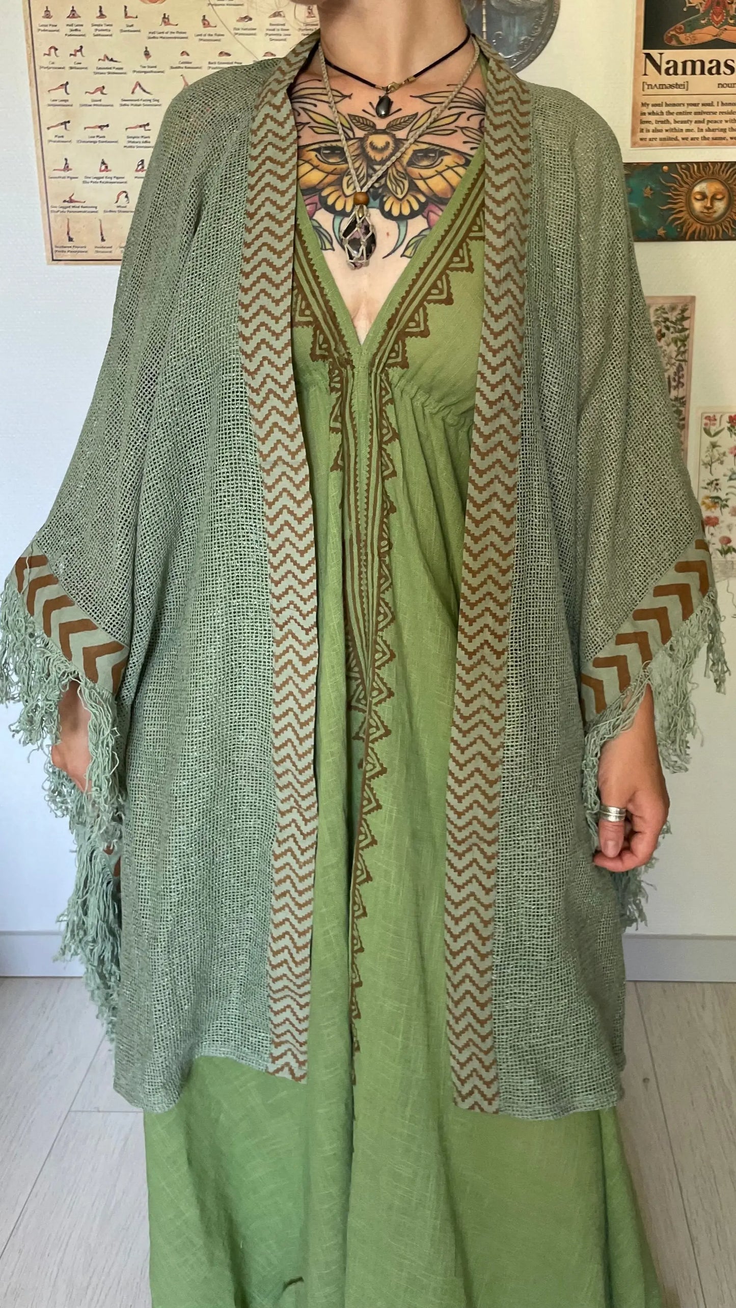 Kimono à franges 100% coton Yogiâme