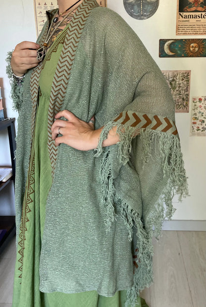 Kimono à franges 100% coton Yogiâme