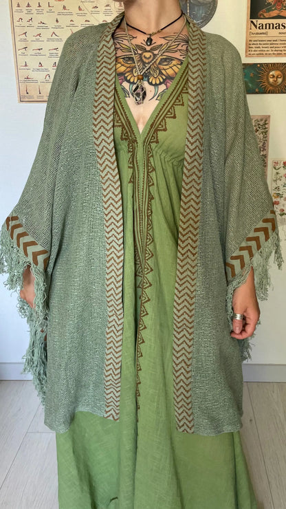Kimono à franges 100% coton Yogiâme